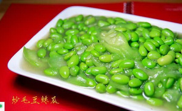 丝瓜毛豆的做法